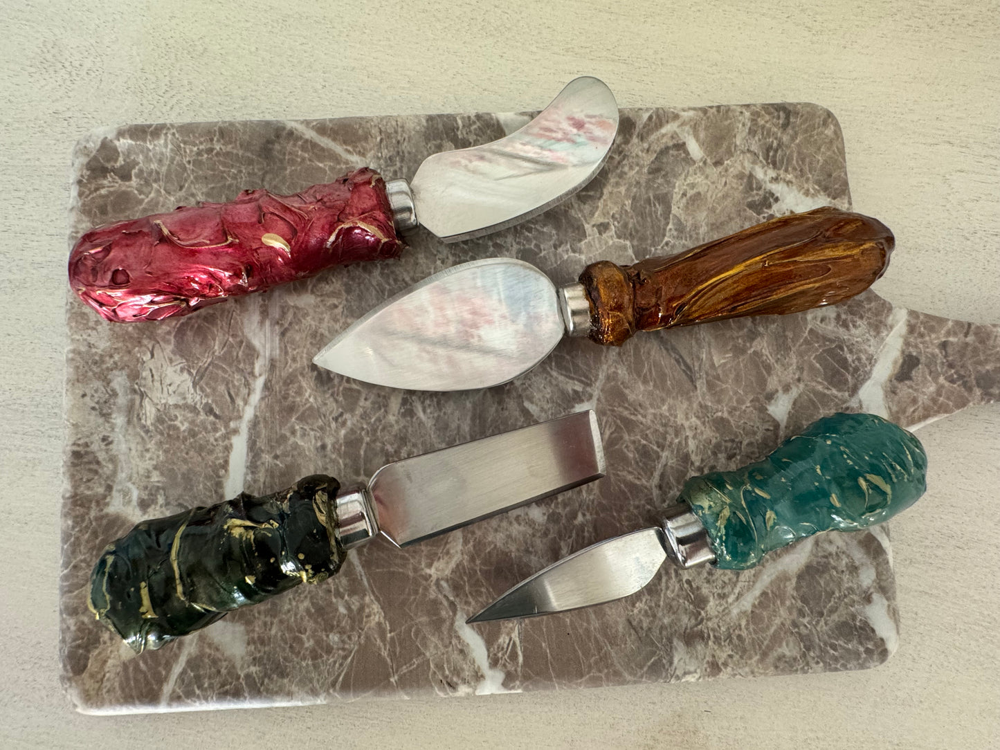 Artisan Cheese Knife Set – Hand-Textured Handles