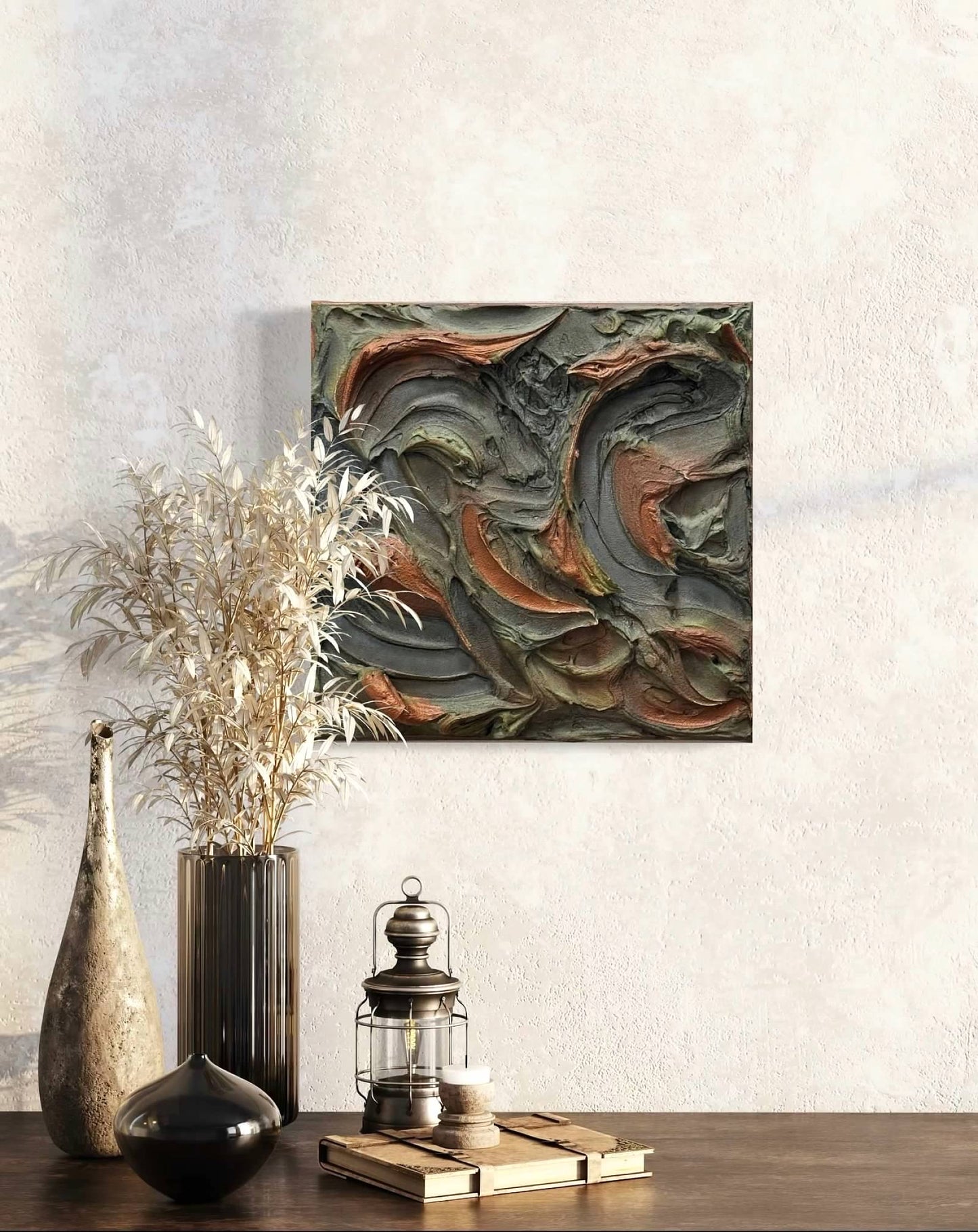 Echoes of Earth – 12"x12" Textured Acrylic Canvas