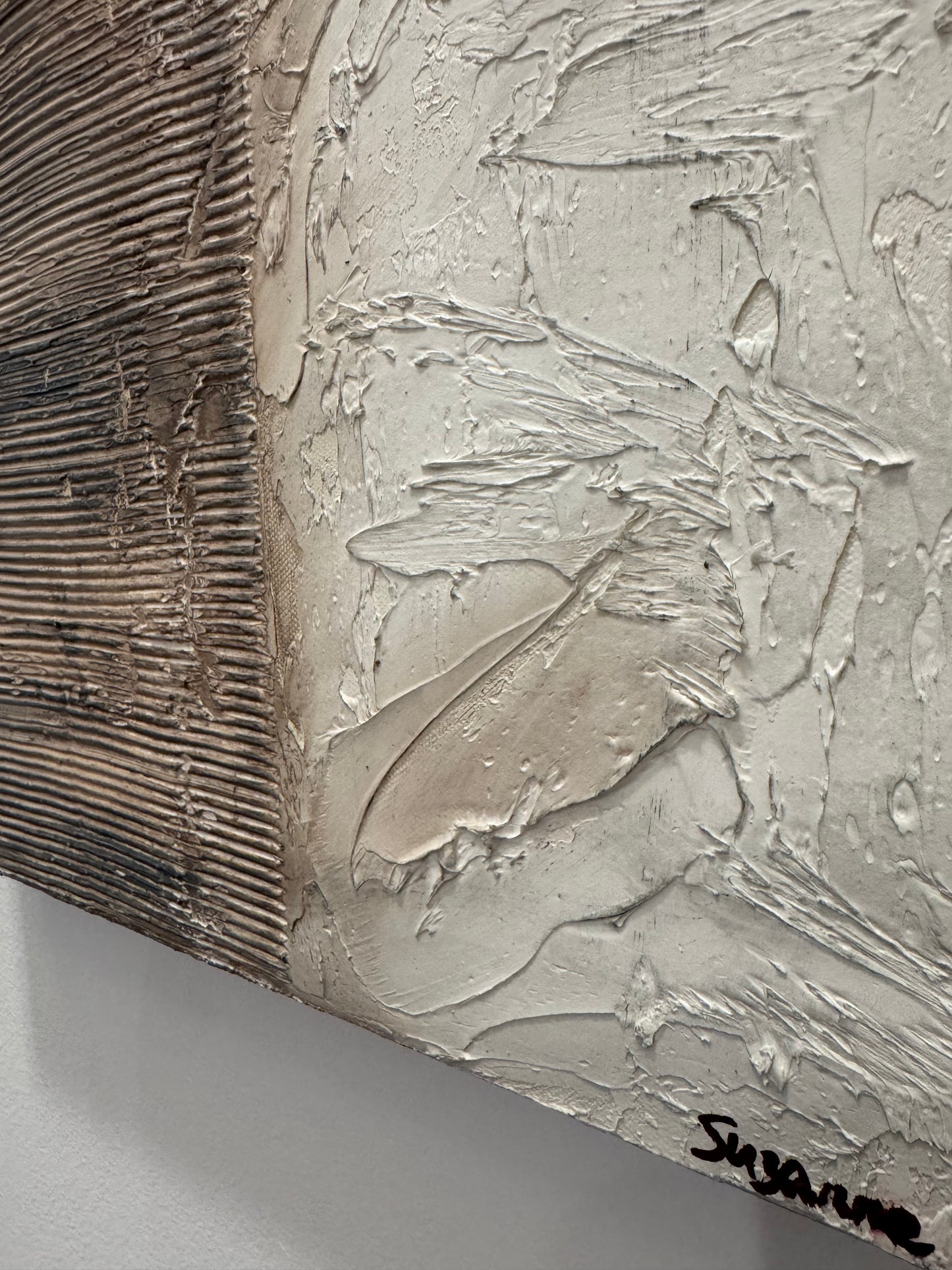 Fractured Calm – 15x30 Textured Acrylic Abstract on Canvas
