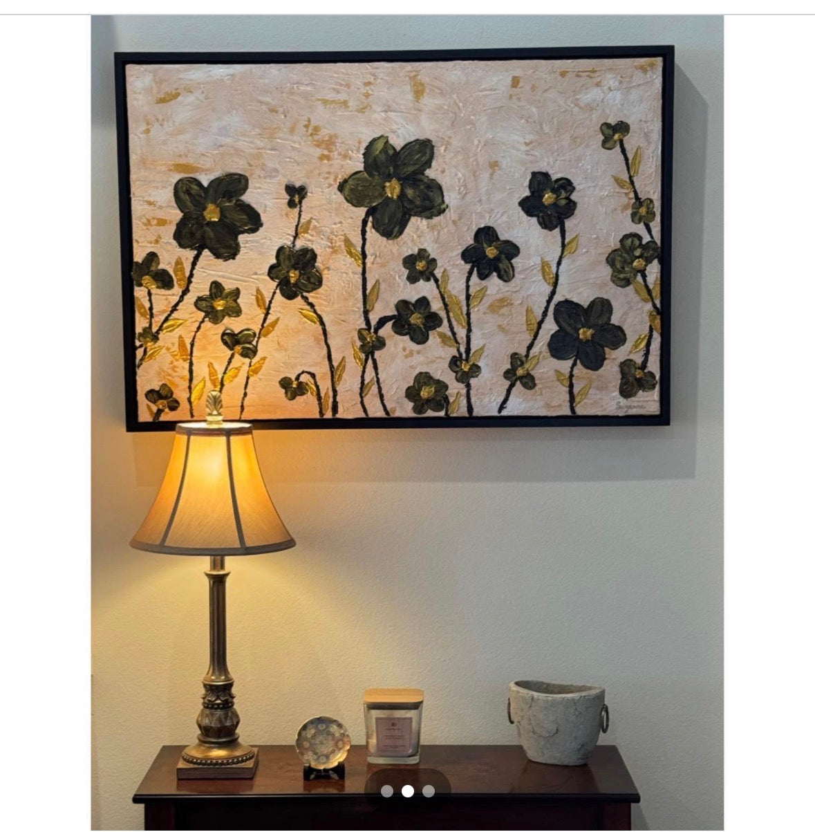 Golden Shadows: 24x36 Heavy Texture Original Acrylic