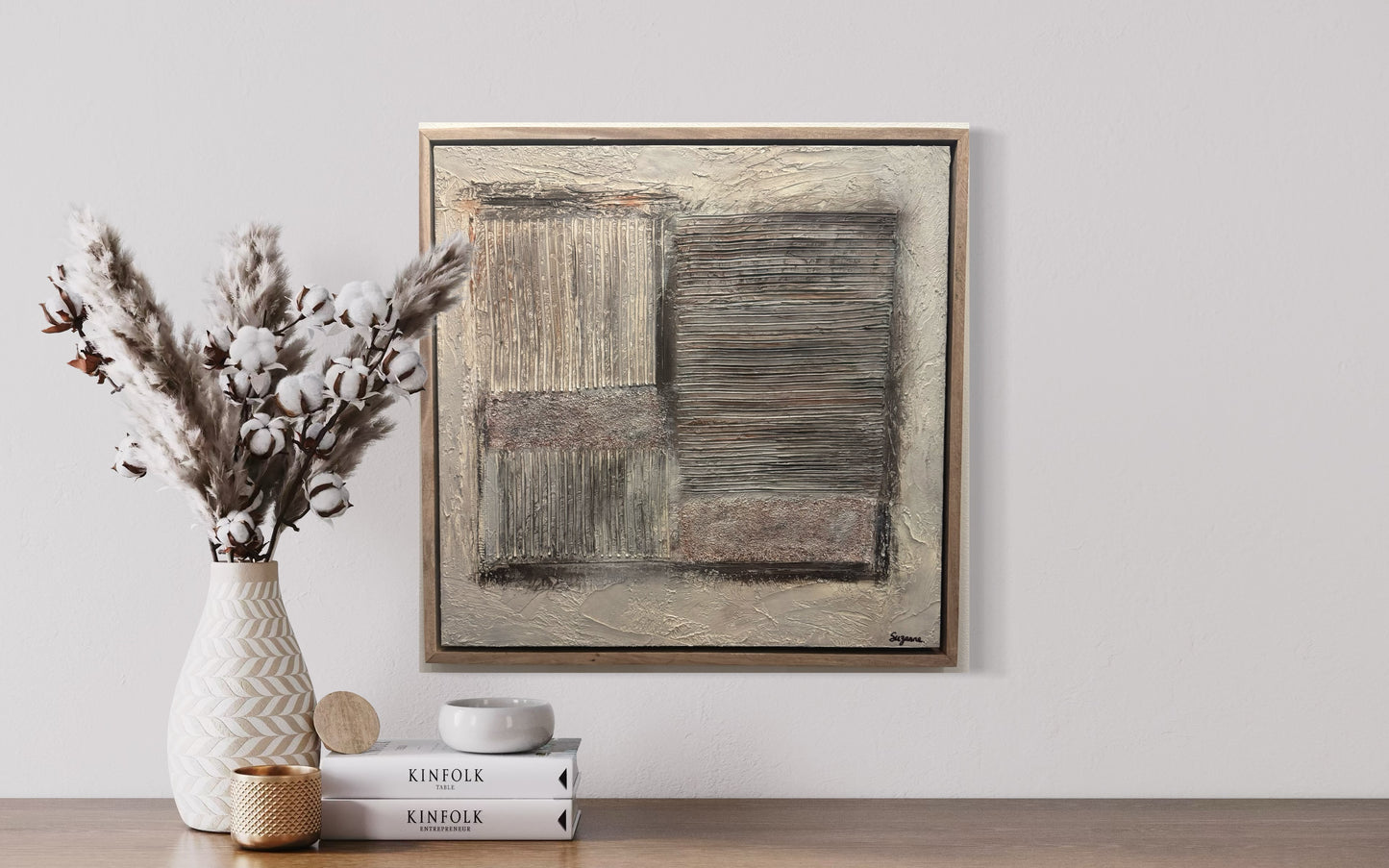 "Neutral Realm" - 24x24 Textured Acrylic Original Artwork