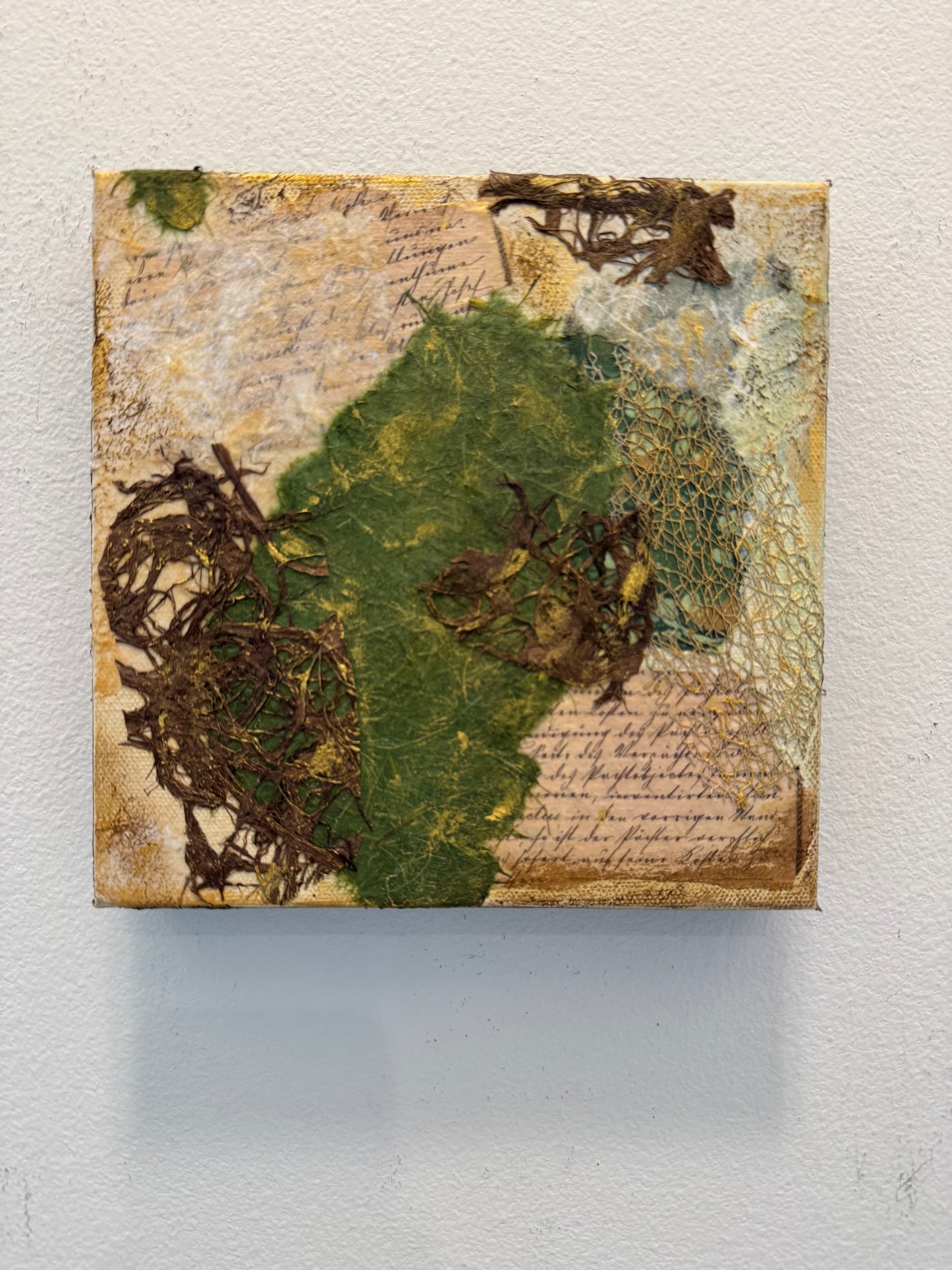Nature's Letter - 8x8 Mixed Media Collage