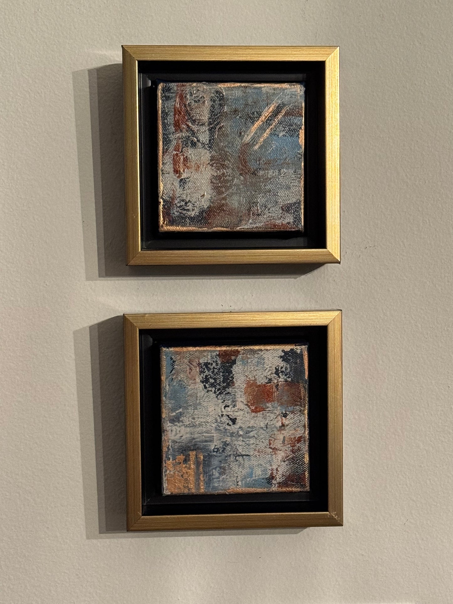 Mini Abstract Acrylic Paintings - Framed 4x4 Canvas Art