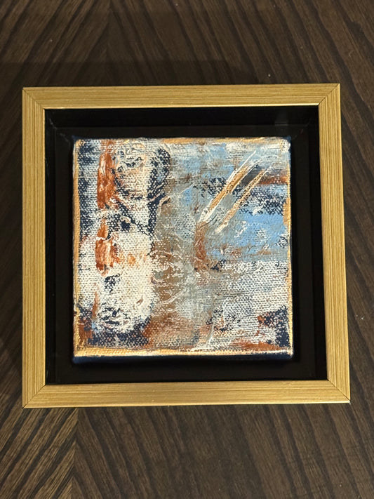 Mini Abstract Acrylic Paintings - Framed 4x4 Canvas Art