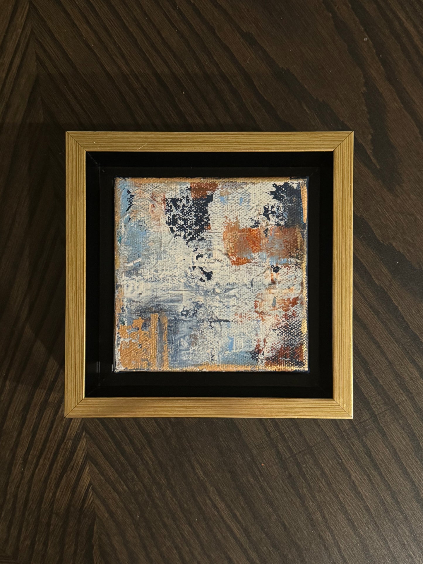 Mini Abstract Acrylic Paintings - Framed 4x4 Canvas Art