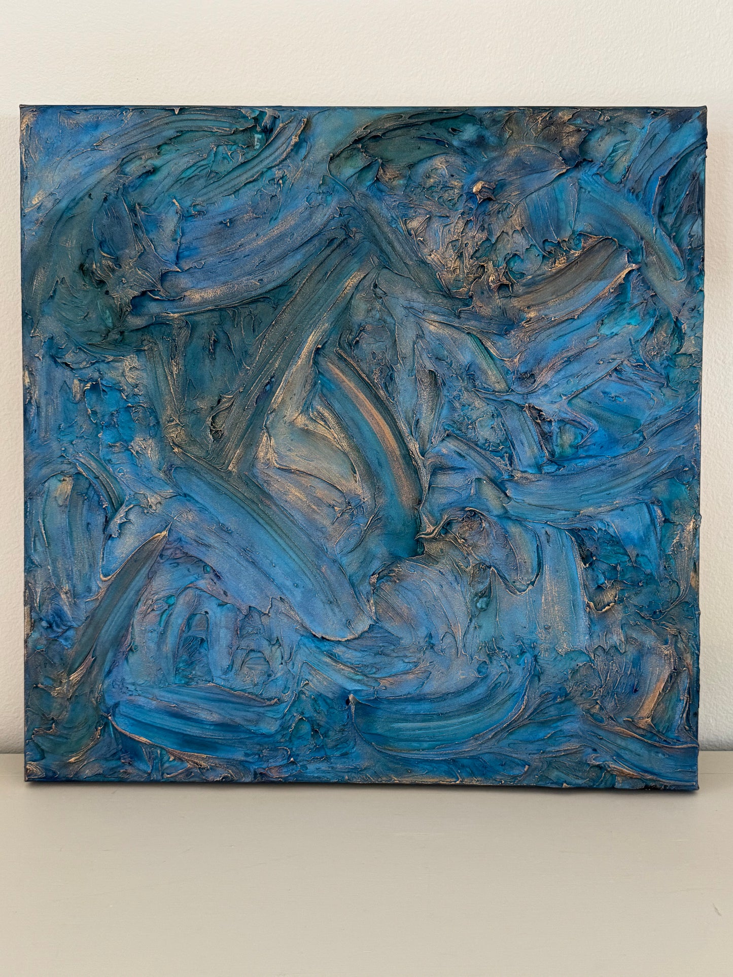 "Mystic Tides" – 24x24 Textured Abstract Acrylic Painting