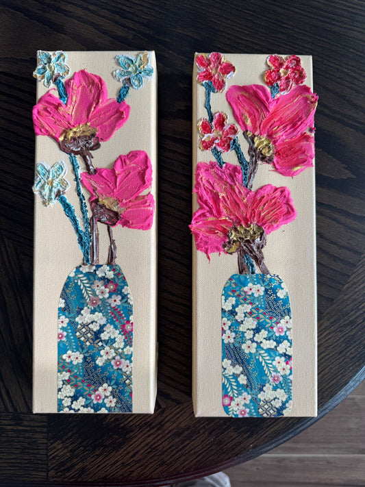 Floral Textured Mixed Media