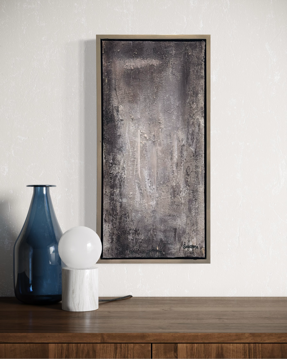 "Ashen Veil" 10x20 Textured Acrylic Original
