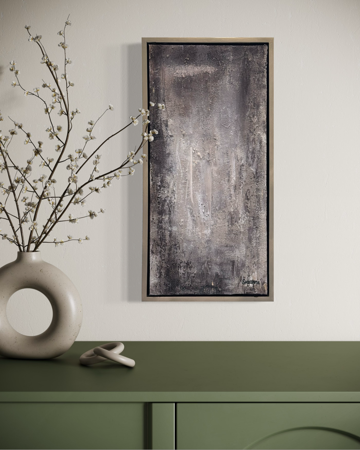 "Ashen Veil" 10x20 Textured Acrylic Original