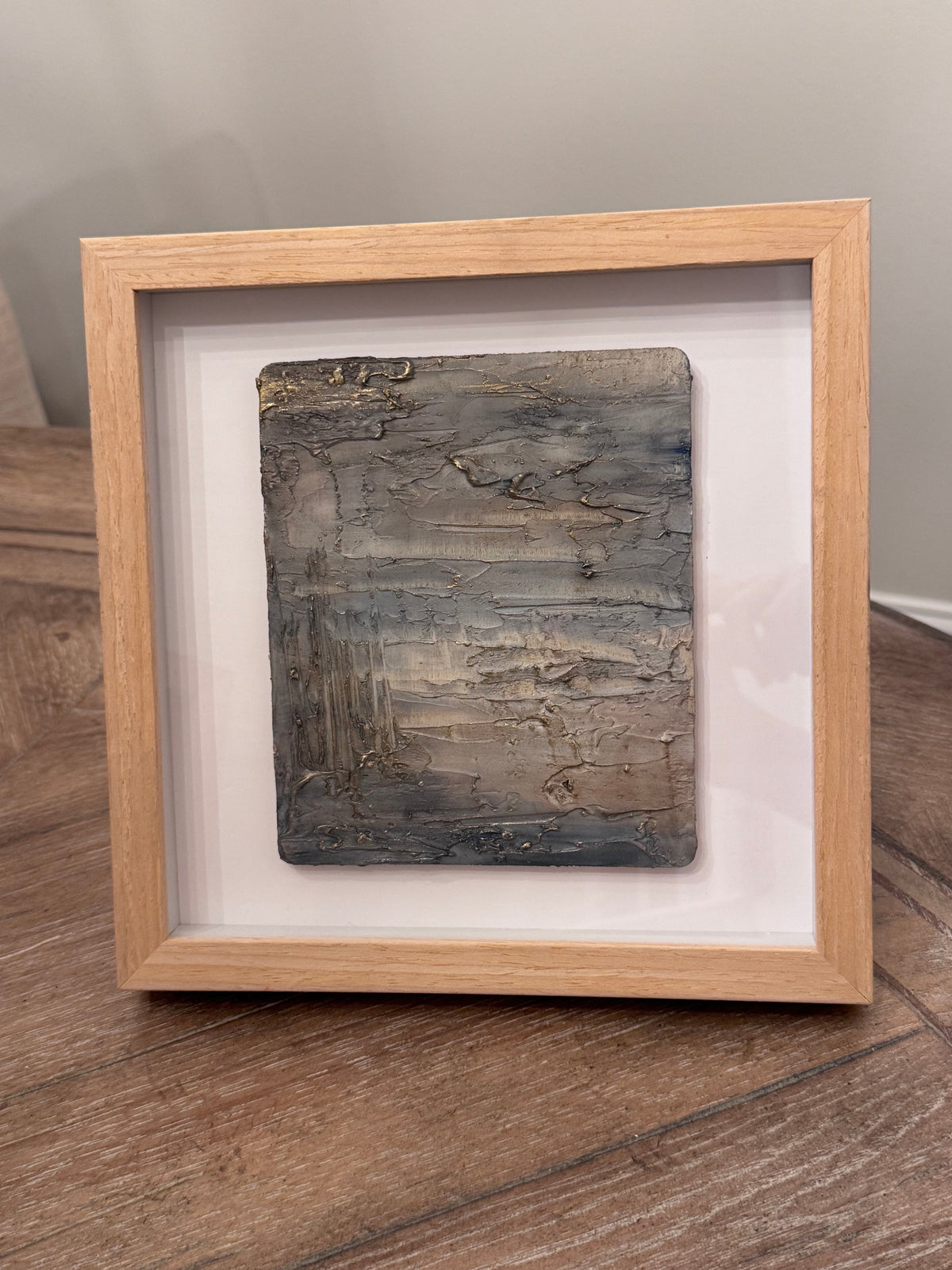 Framed Abstract Textured Wall Art – 8" x 8" Shadowbox Frame