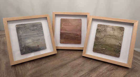 Framed Abstract Textured Wall Art – 8" x 8" Shadowbox Frame