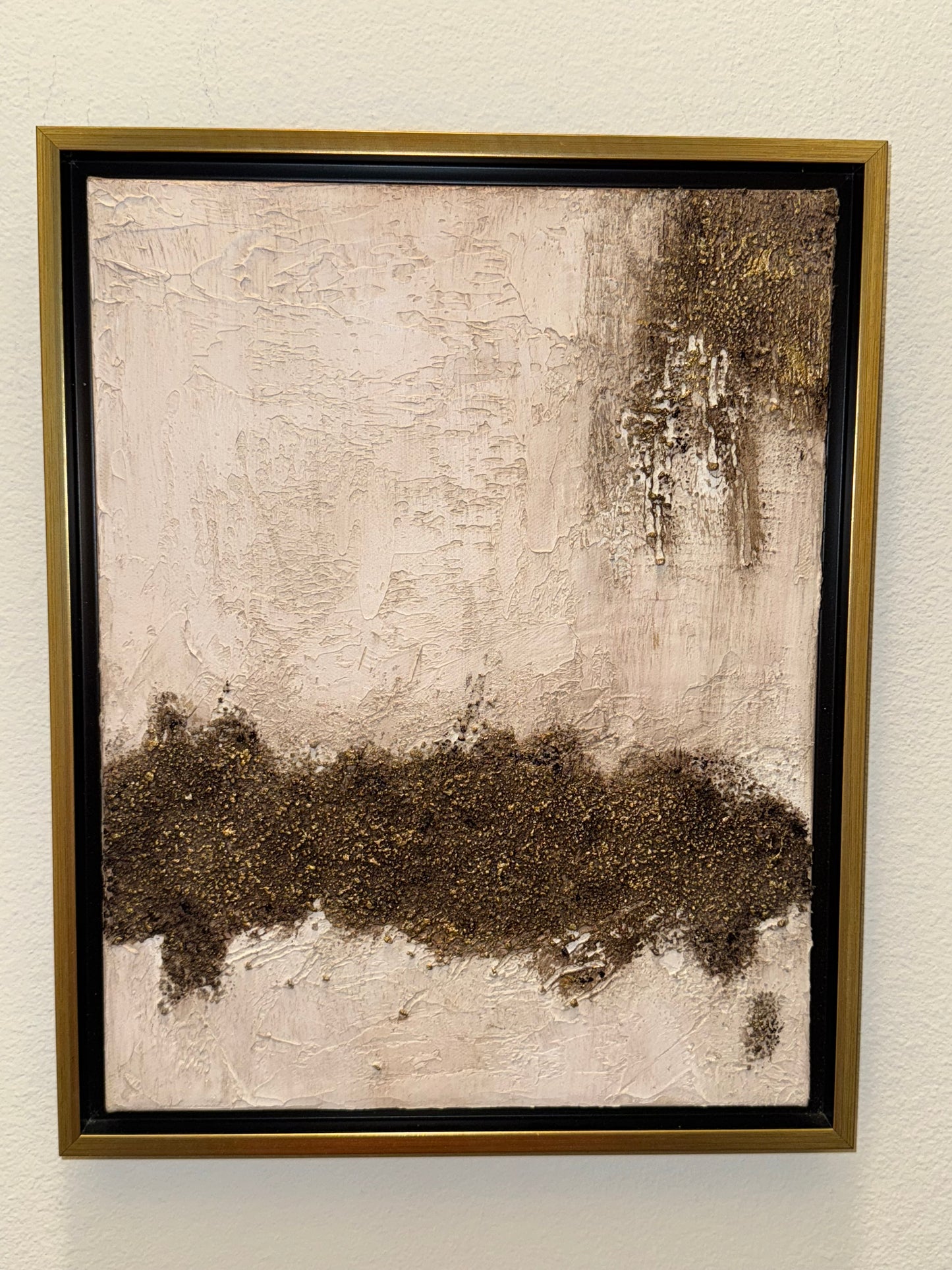 Textured Abstract Acrylic Set – 11x14 Gold-Framed Pair