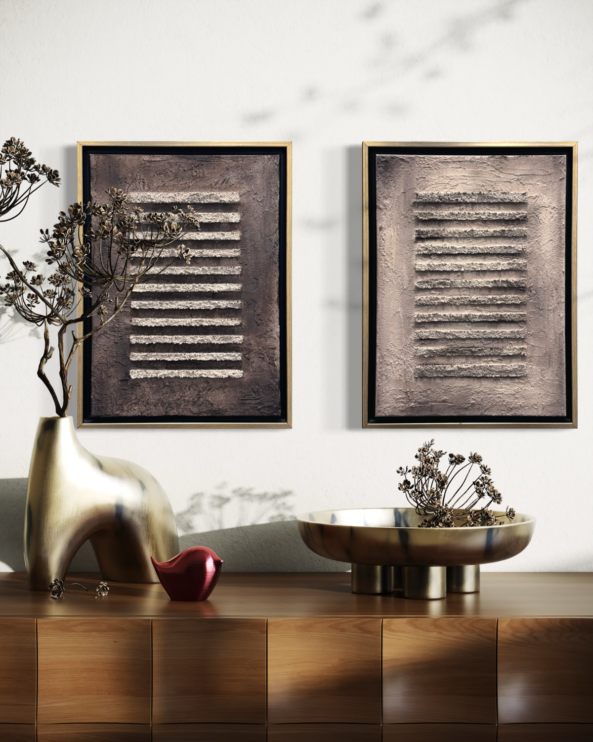 Urban Ridge - Original Textured Acrylic Diptych (Set of 2)