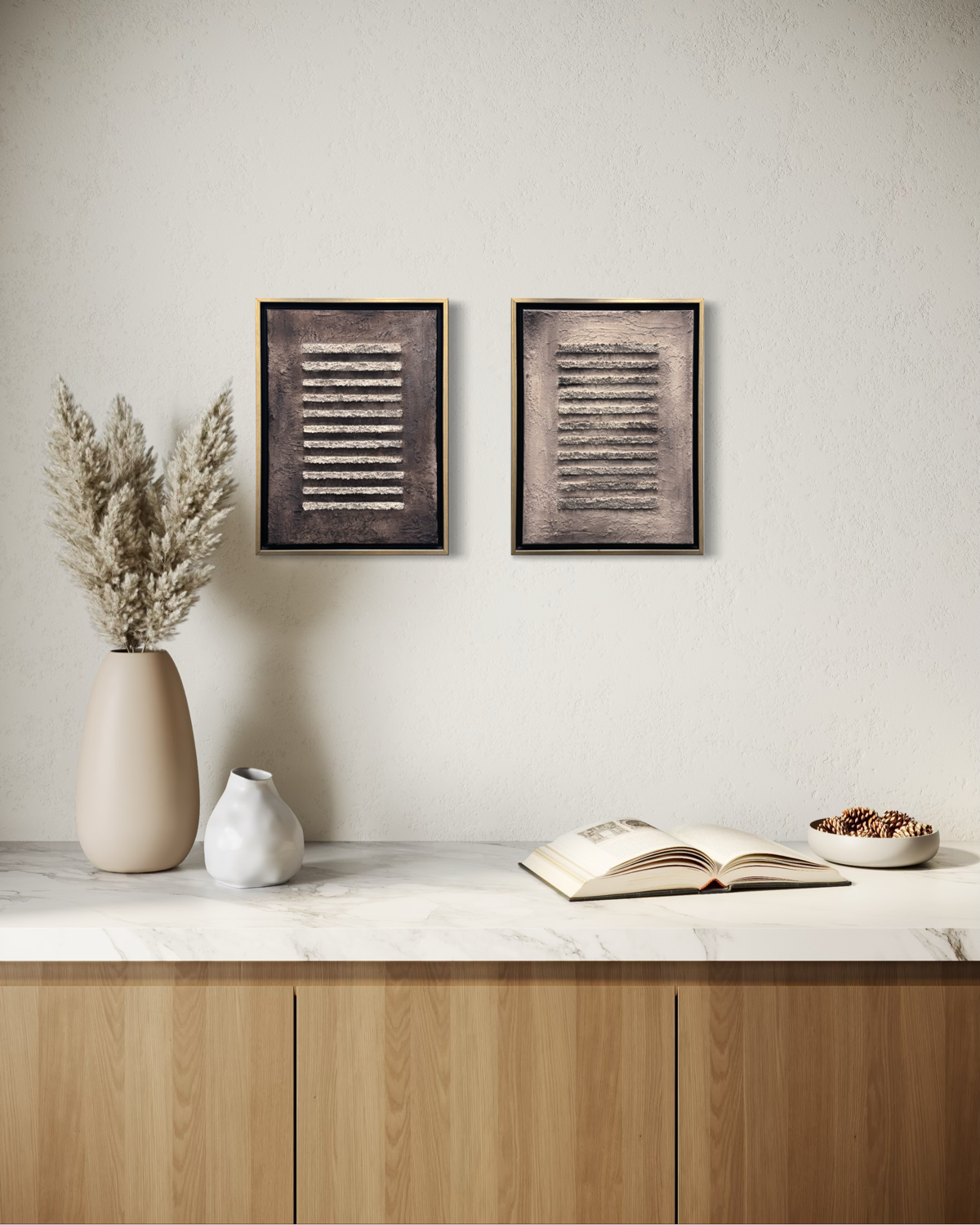 Urban Ridge - Original Textured Acrylic Diptych (Set of 2)