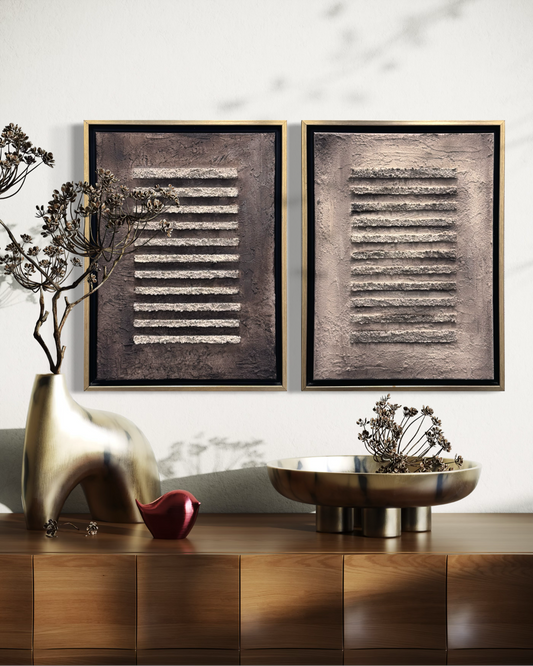 Urban Ridge - Original Textured Acrylic Diptych (Set of 2)