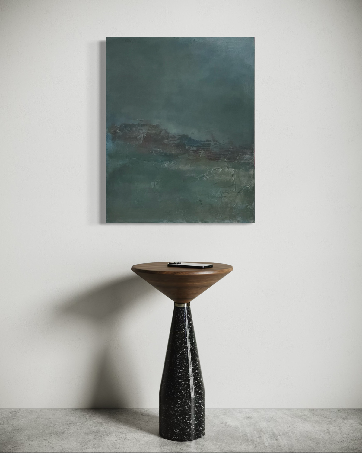 Veiled Horizon: 24"x30" Textured Acrylic Painting