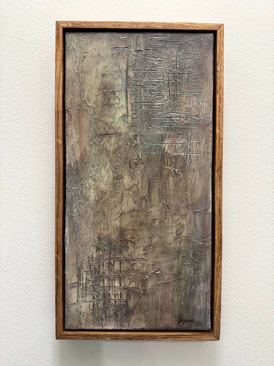 "Moss & Mortar" 10x20 Textured Acrylic Painting