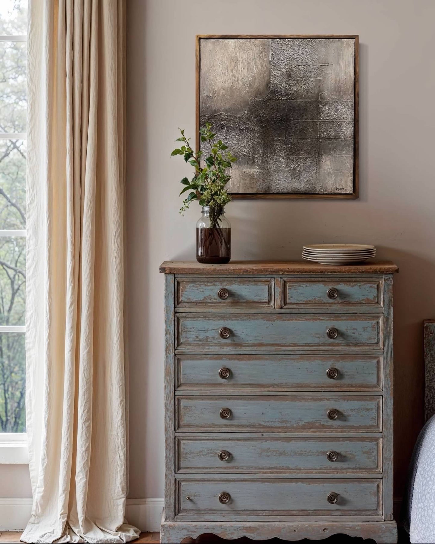 "Urban Grid" 20x20 Textured Acrylic Original