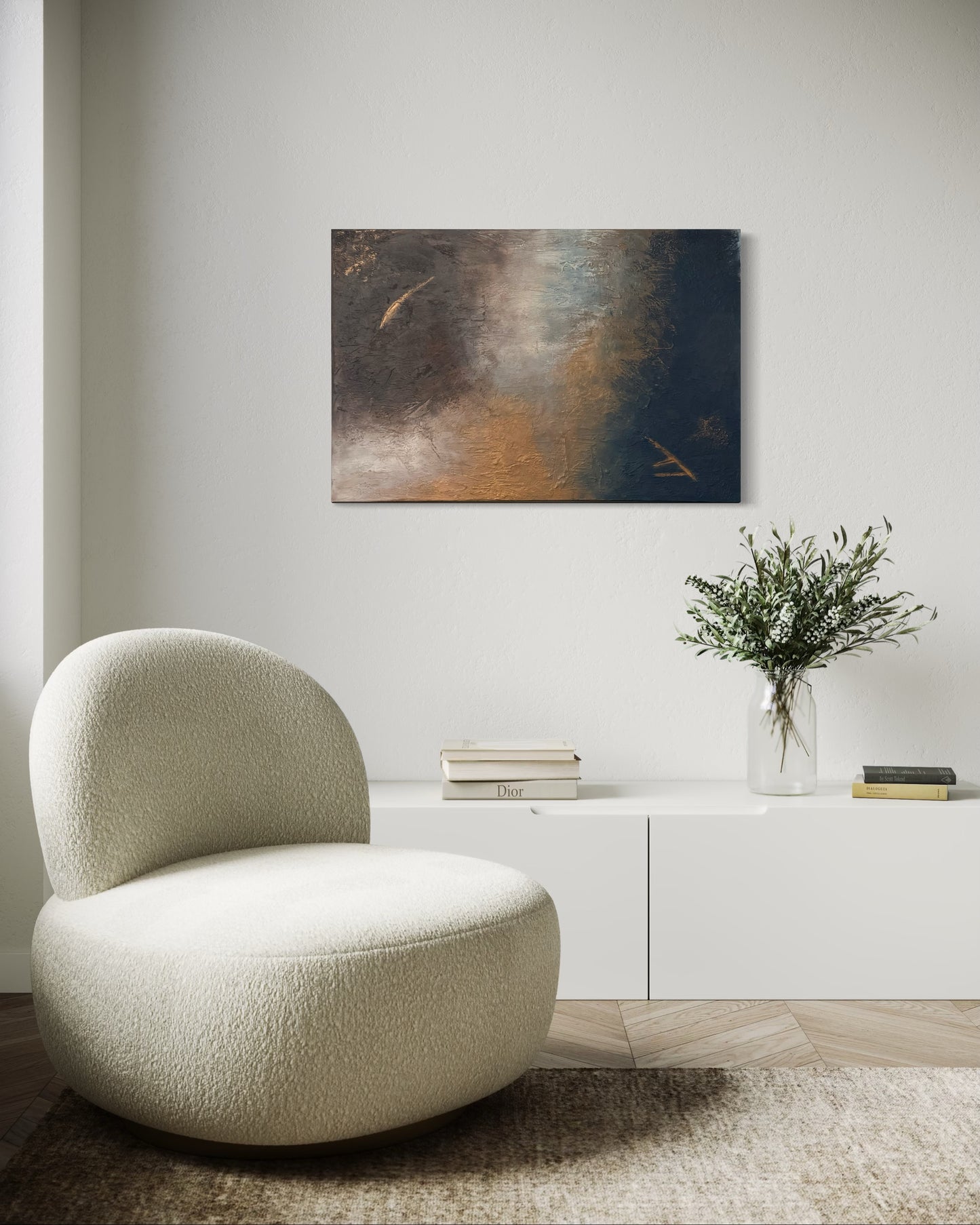 "Where the Sun Bronzes" 24x36 Acrylic Textured Original Artwork