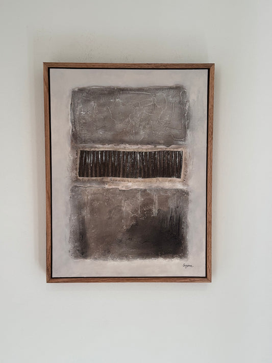 Layered Intent:  18x24 Textured Acrylic on Wood Panel