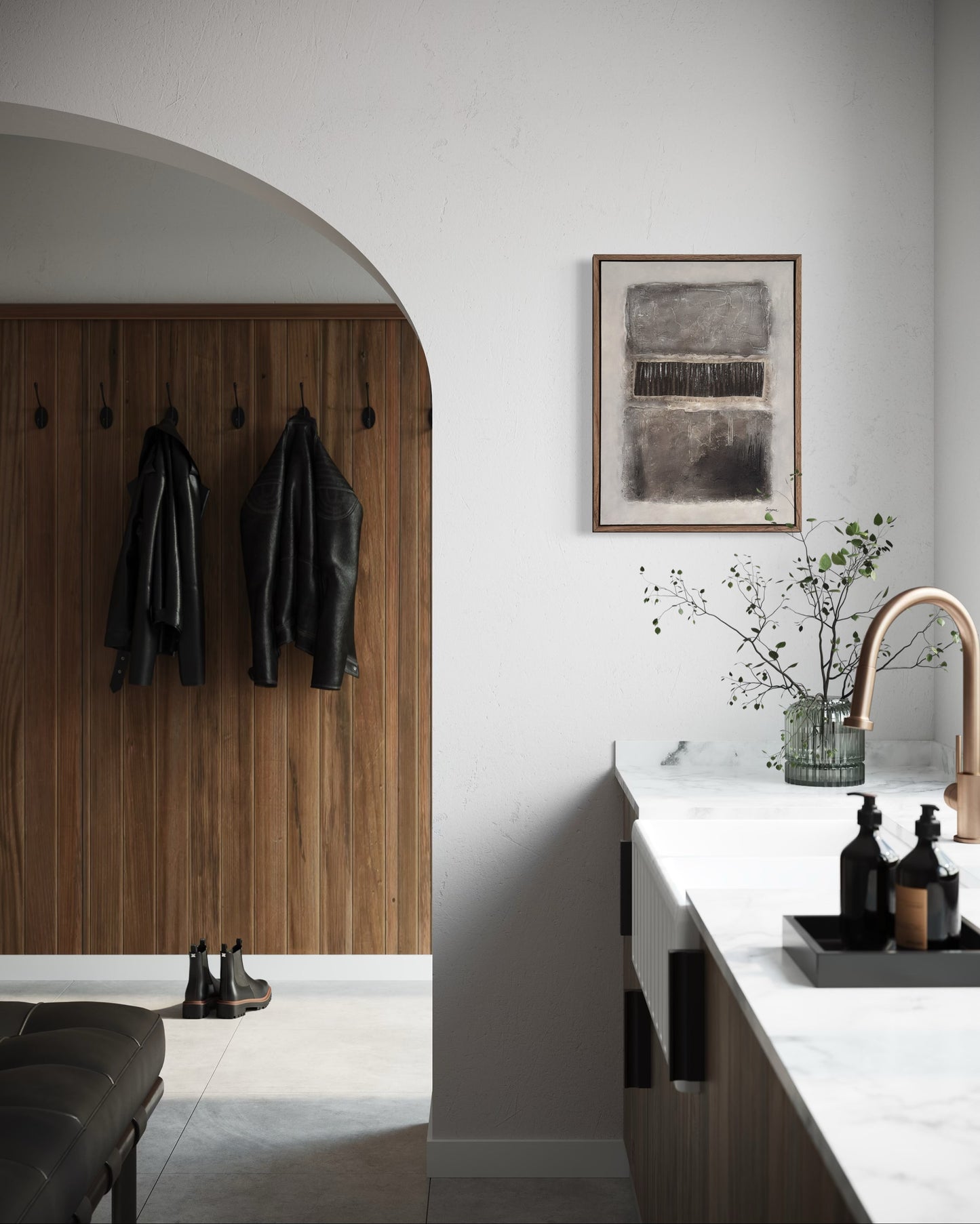 Layered Intent:  18x24 Textured Acrylic on Wood Panel