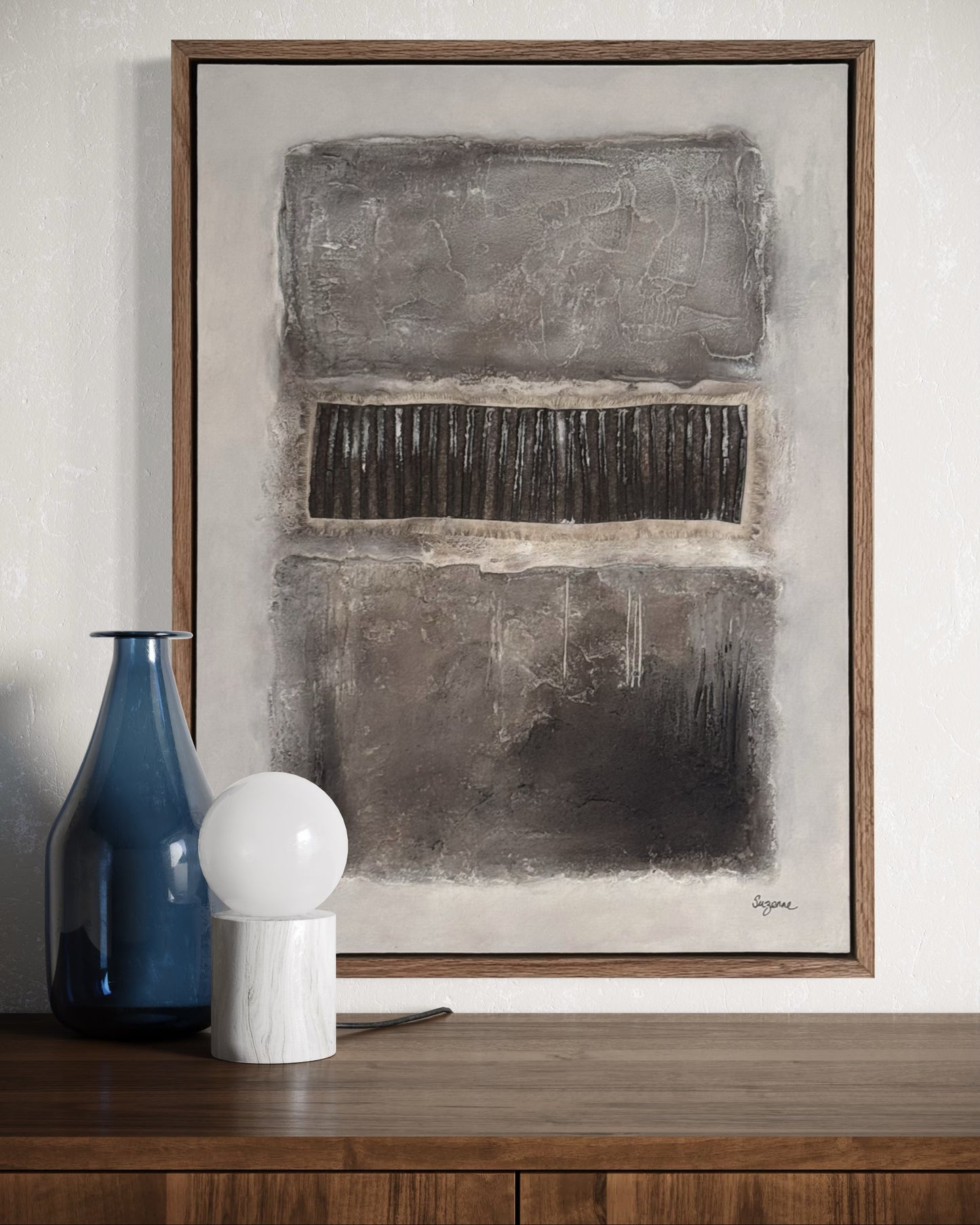 Layered Intent:  18x24 Textured Acrylic on Wood Panel