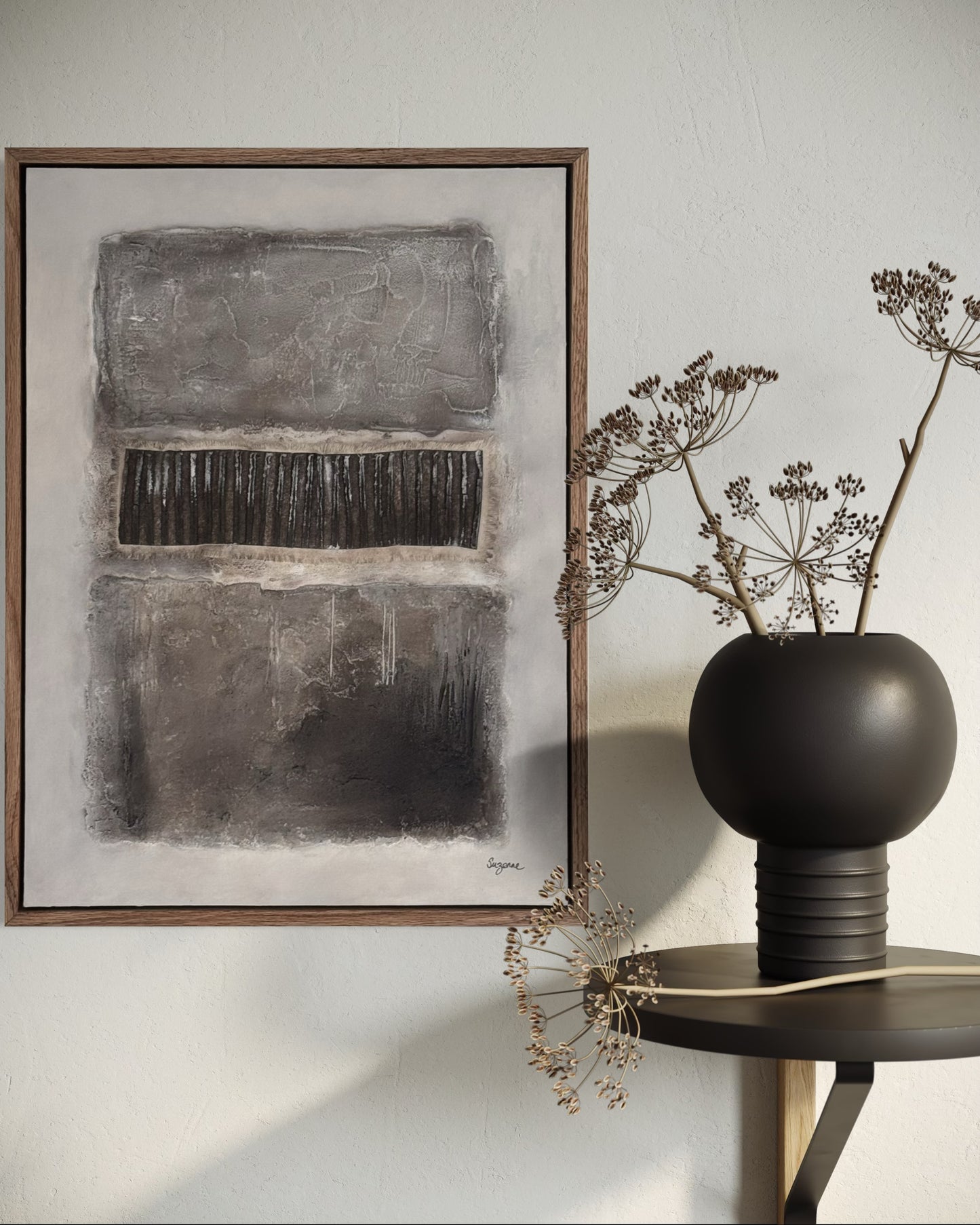 Layered Intent:  18x24 Textured Acrylic on Wood Panel