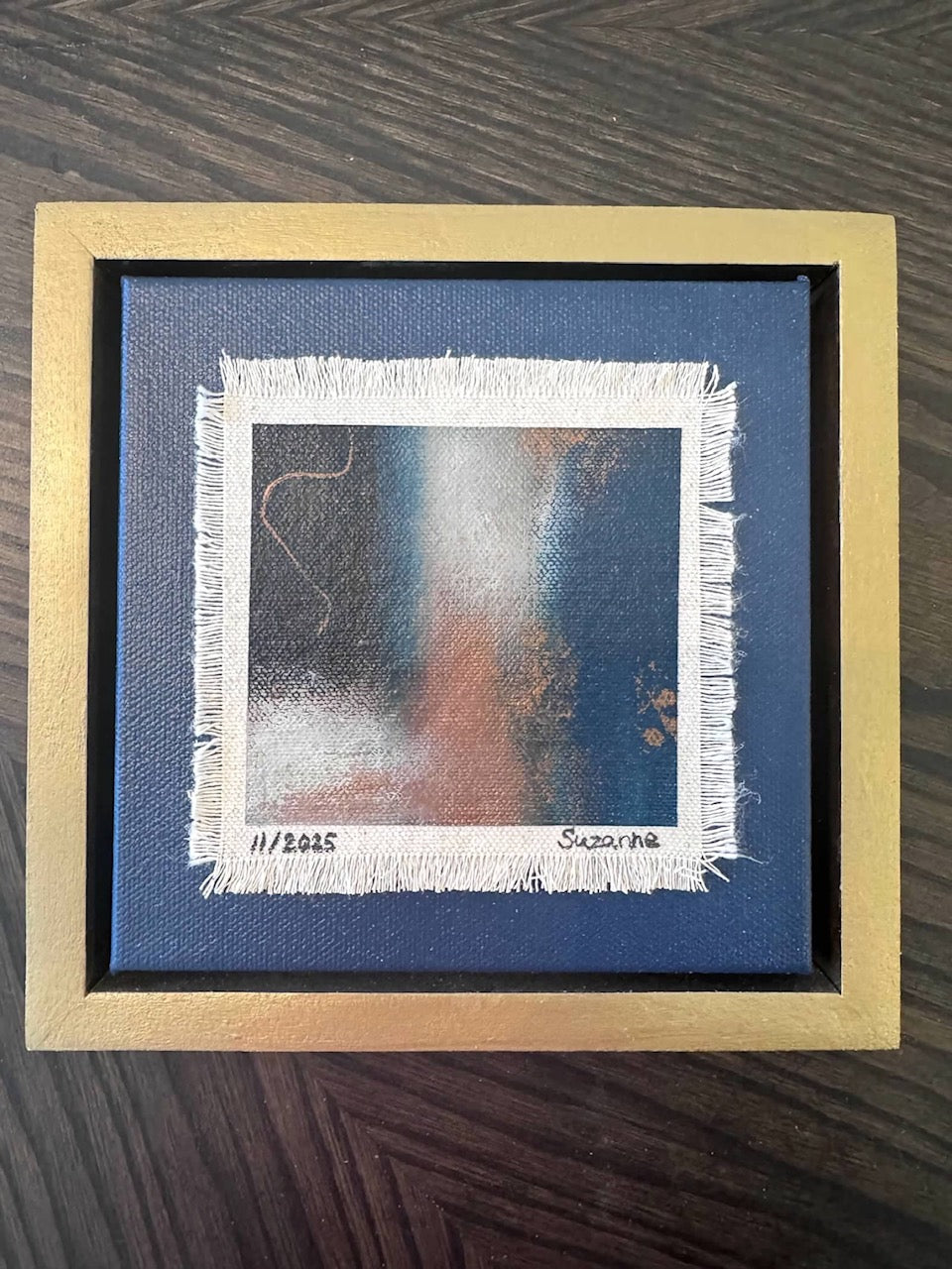 Framed Raw-Edge Abstract Canvas Art Series (6" x 6")