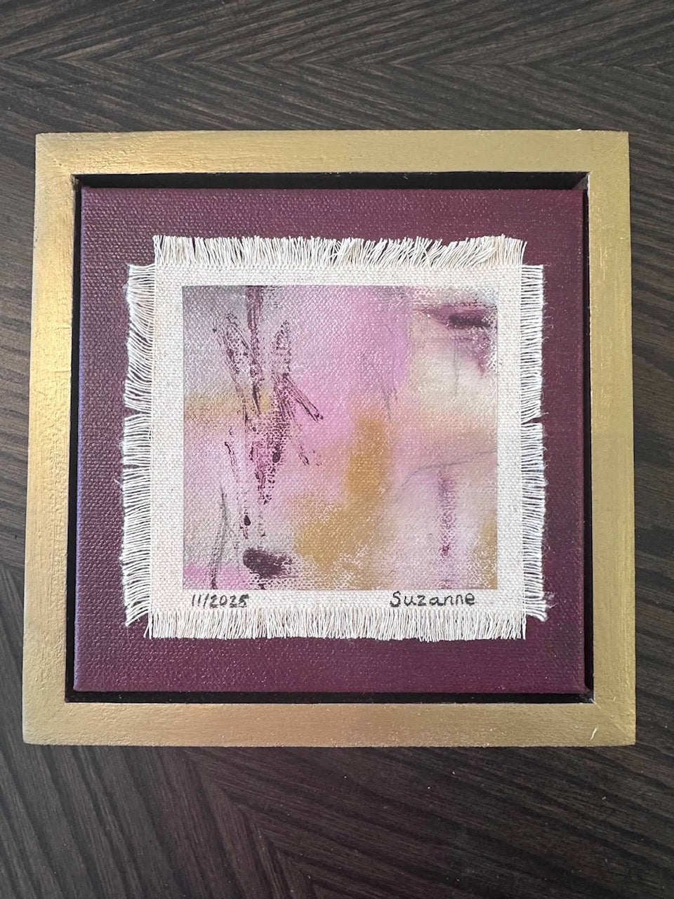 Framed Raw-Edge Abstract Canvas Art Series (6" x 6")