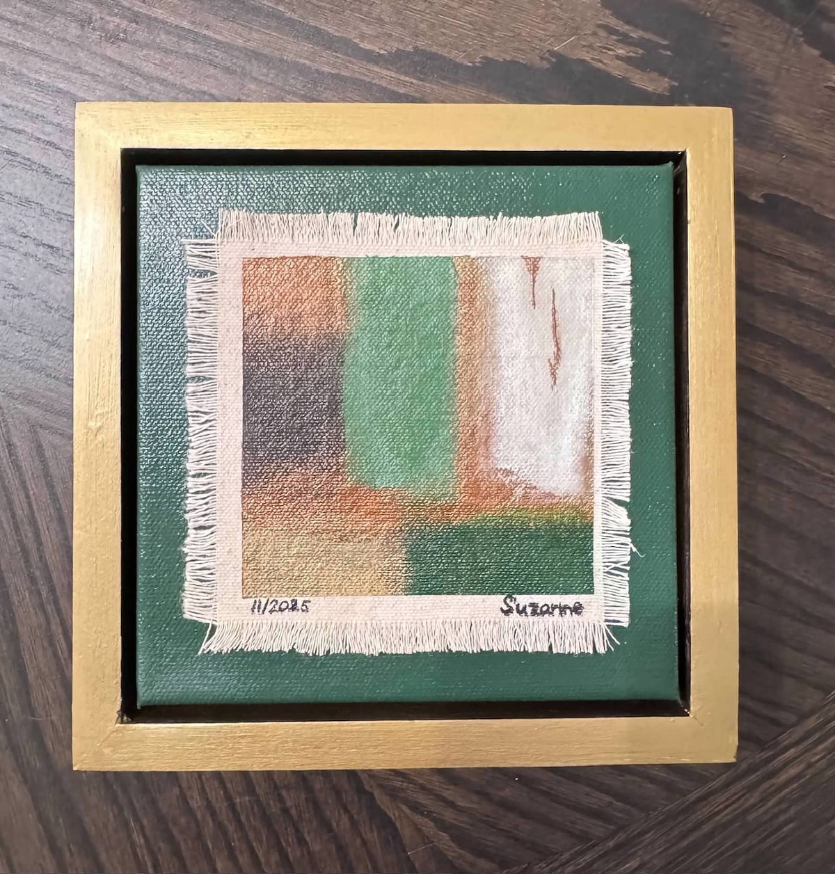 Framed Raw-Edge Abstract Canvas Art Series (6" x 6")