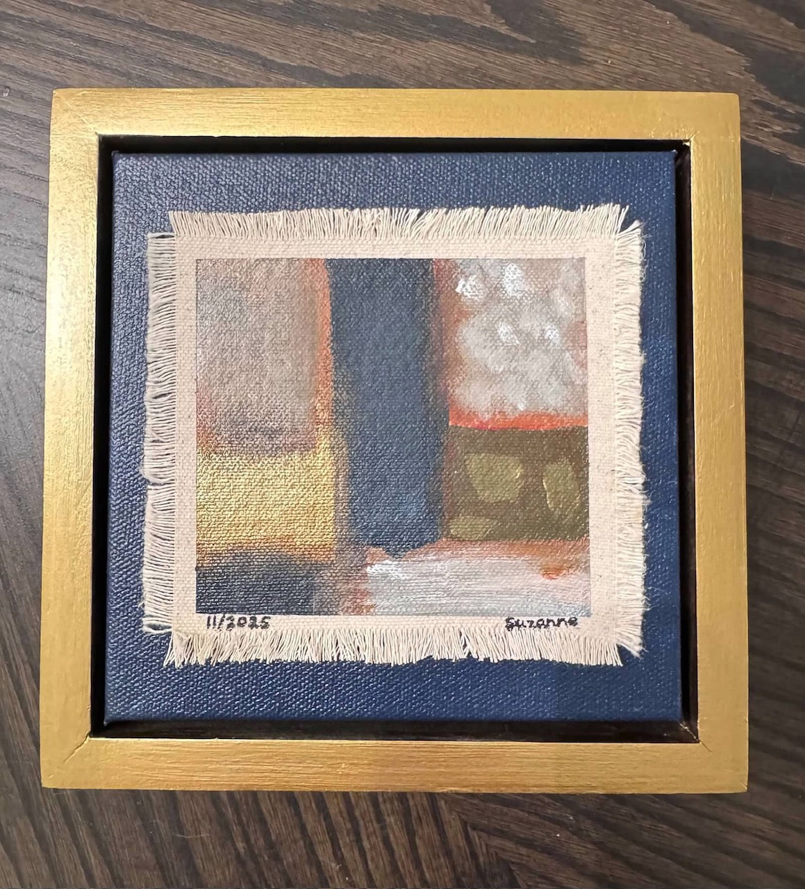 Framed Raw-Edge Abstract Canvas Art Series (6" x 6")