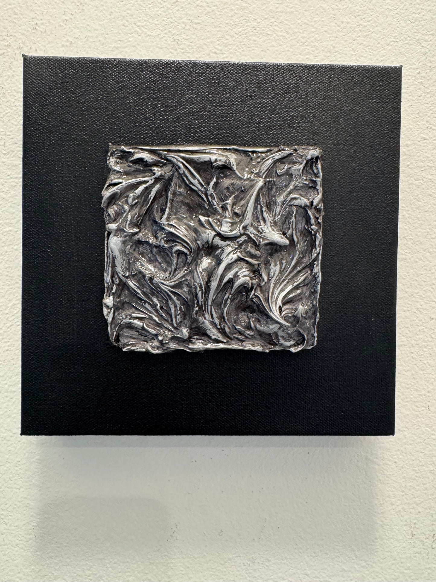 Molten Tension – 8x8 Textured Mixed Media on Canvas