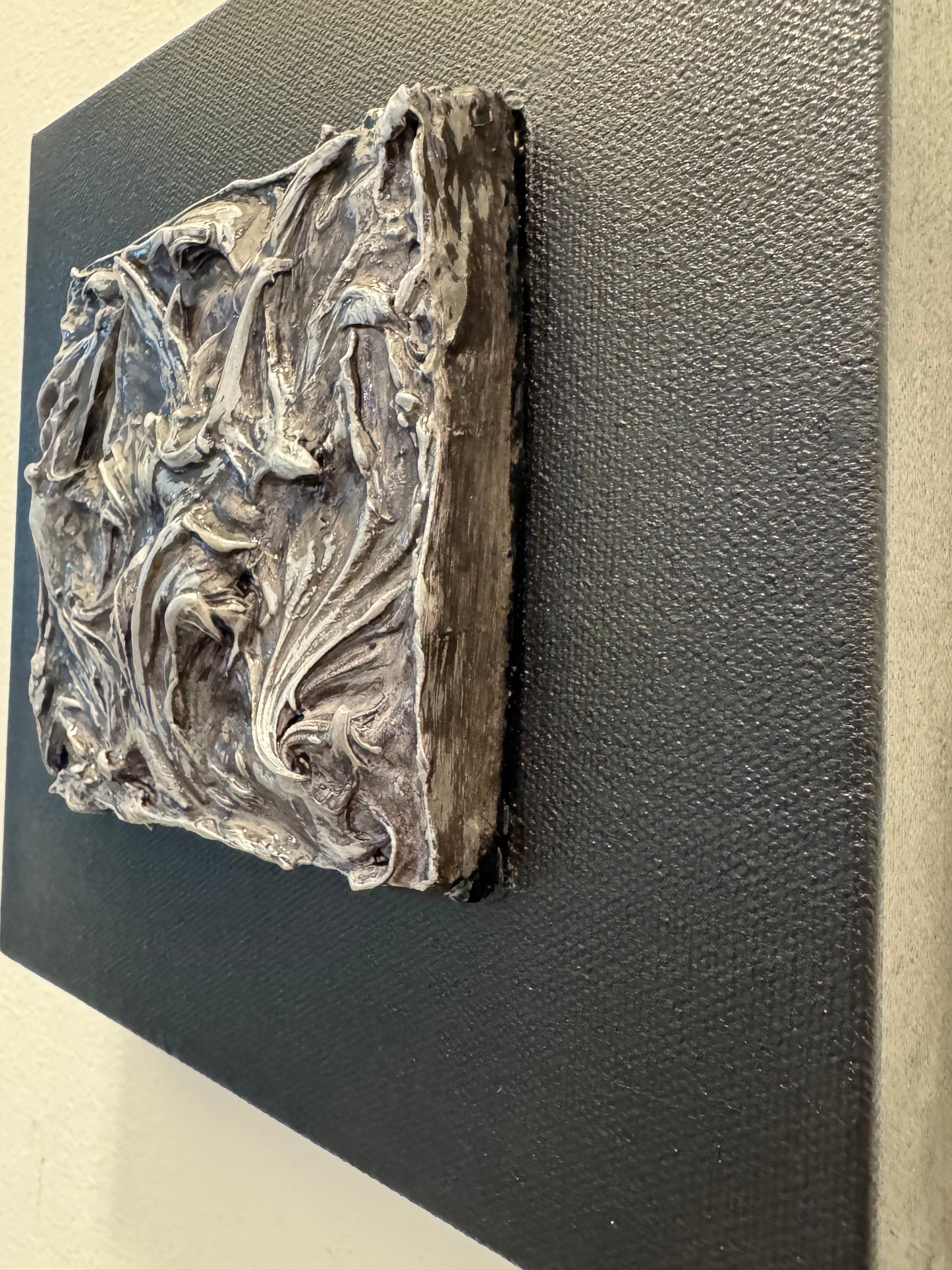 Molten Tension – 8x8 Textured Mixed Media on Canvas