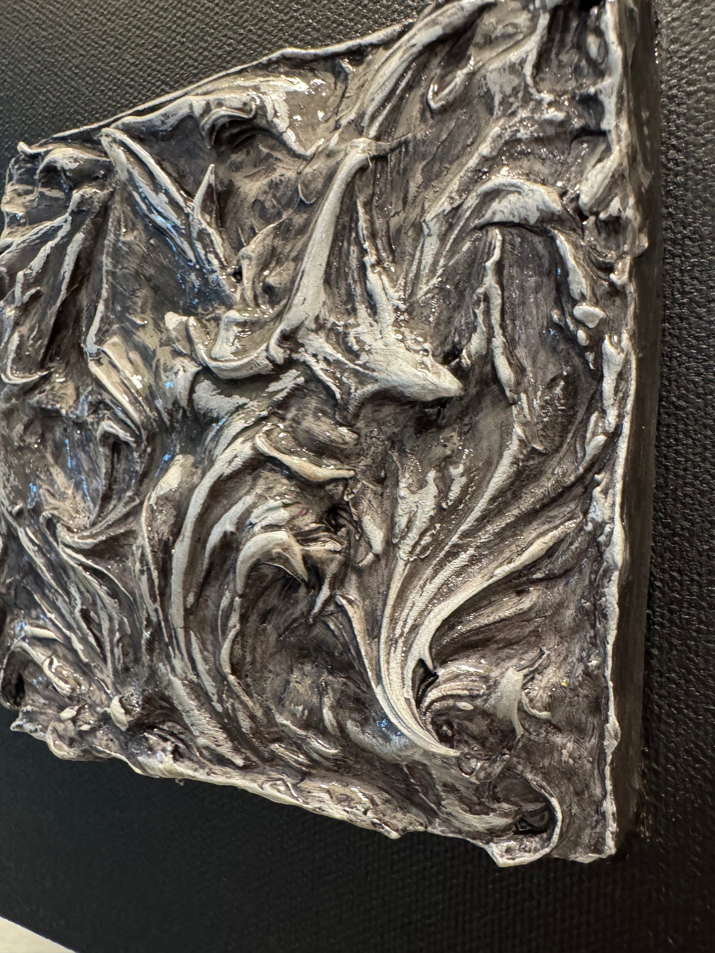 Molten Tension – 8x8 Textured Mixed Media on Canvas