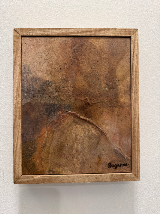 8x10 Wood Framed Organic Textured Acrylic Painting